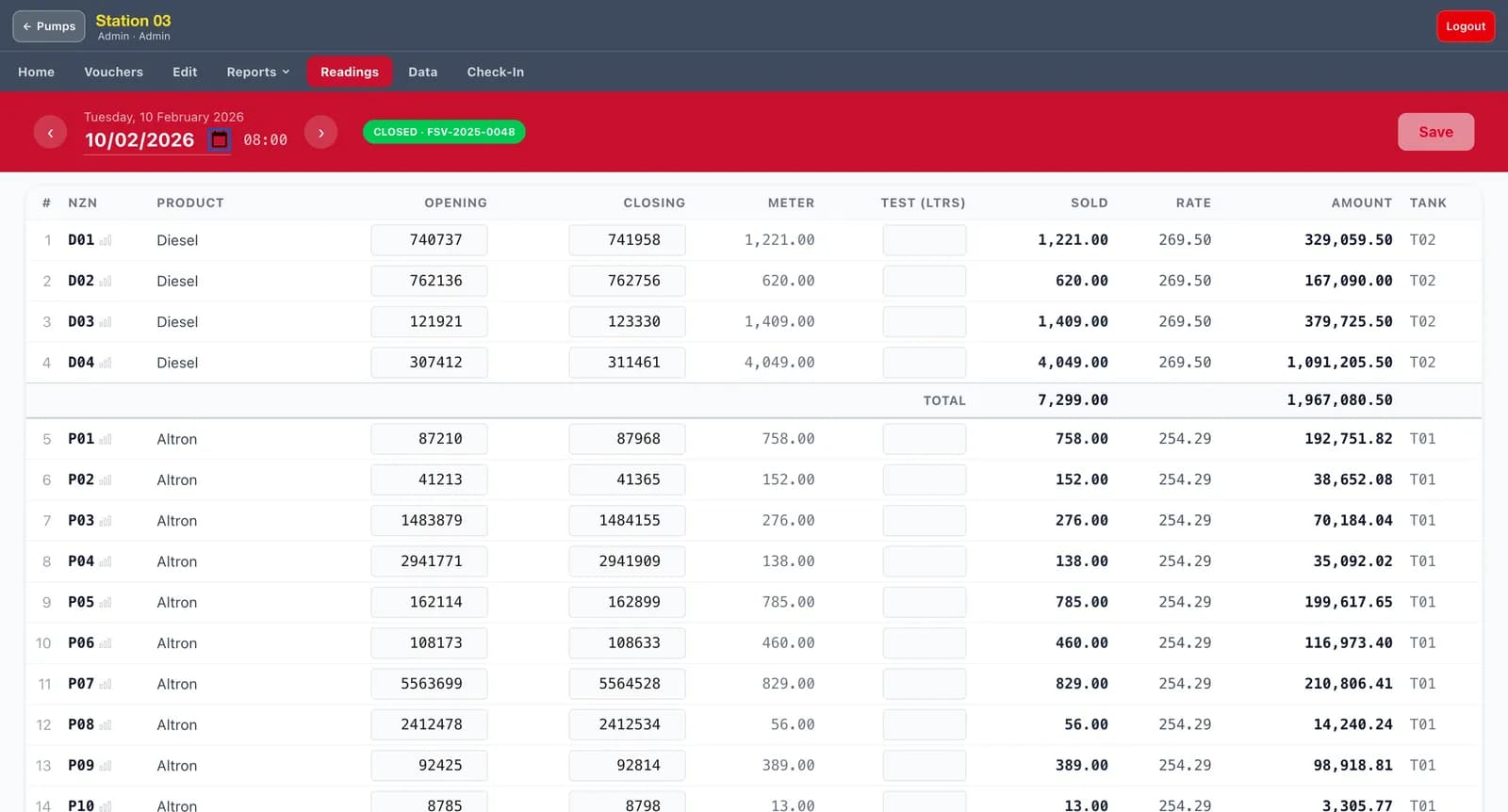Petrol Pump Chain Management — screenshot