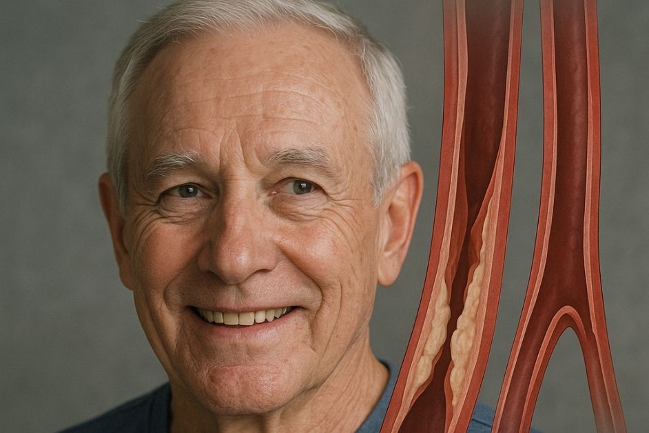 A healthy-looking elderly man smiling